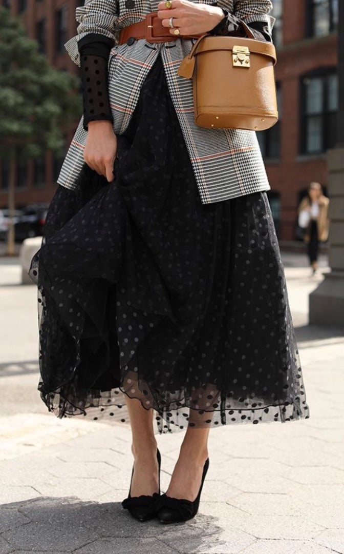 Halogen x Atlantic Pacific Black Tulle skirt, Size M
