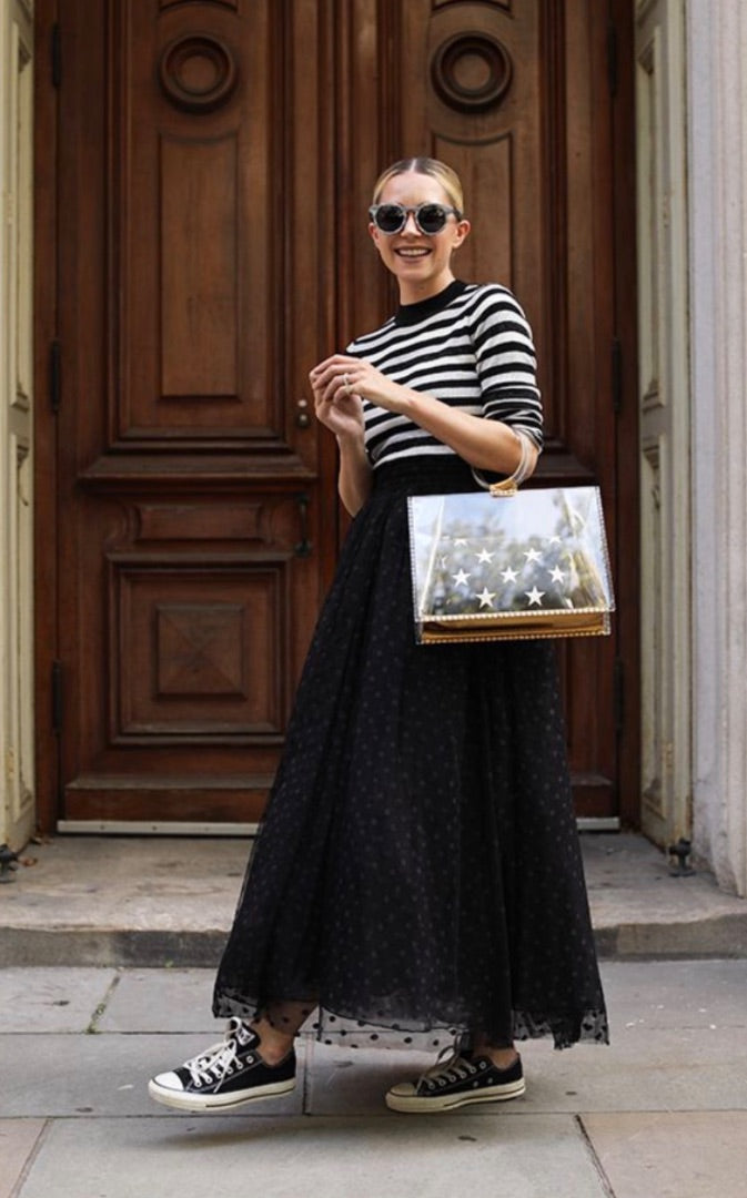 Halogen x Atlantic Pacific Black Tulle skirt, Size M