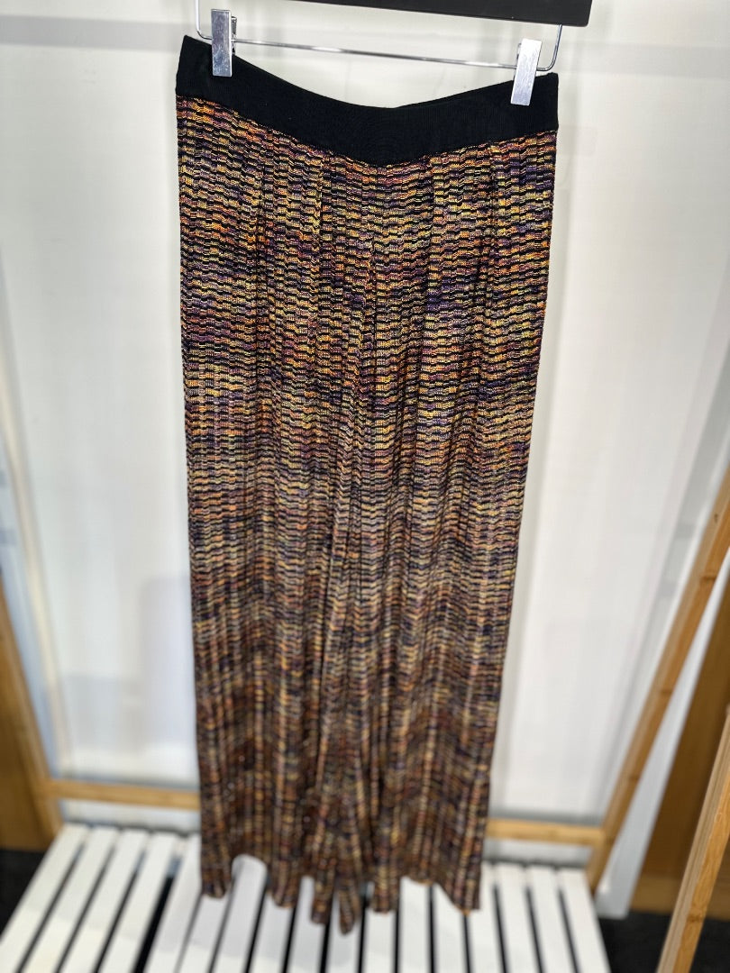 Ruth Erotokritou Multicoloured Lurex knit wide legged trousers, Size Medium