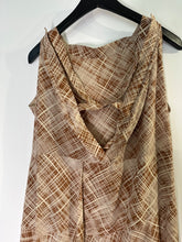 Load image into Gallery viewer, marni tan &amp; cream check draped dress, Size 44
