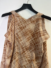 Load image into Gallery viewer, marni tan &amp; cream check draped dress, Size 44
