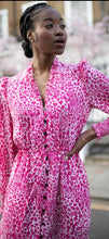 Load image into Gallery viewer, cefinn pink stella frill midi dress, Size 10

