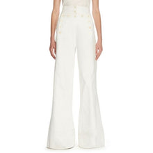 Load image into Gallery viewer, Chloe White Extra wide denim sailor trousers, Size 40
