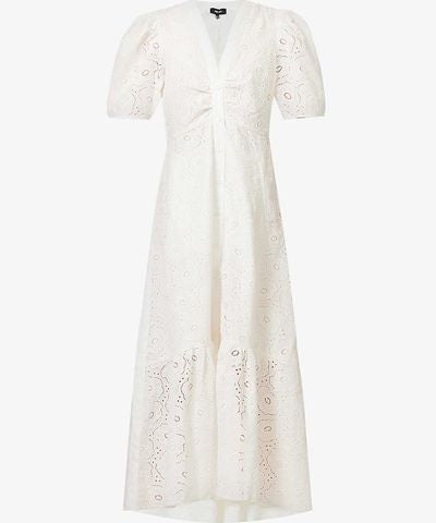 Me + Em white puff sleeve broderie dress, Size 12