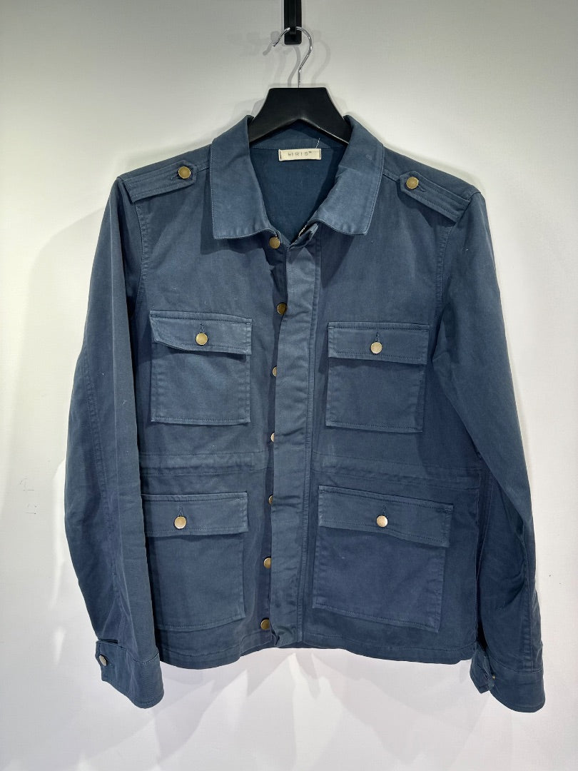 iris ink blue utility jacket, Size 12