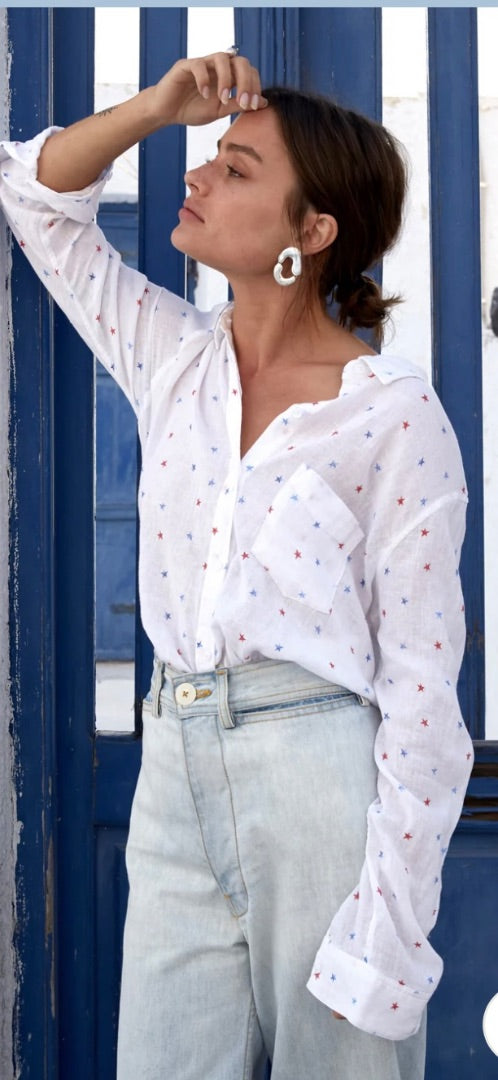 rails white charli star shirt, Size medium