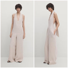 Load image into Gallery viewer, Massimo Dutti Ecru Linen jumpsuit, Size M
