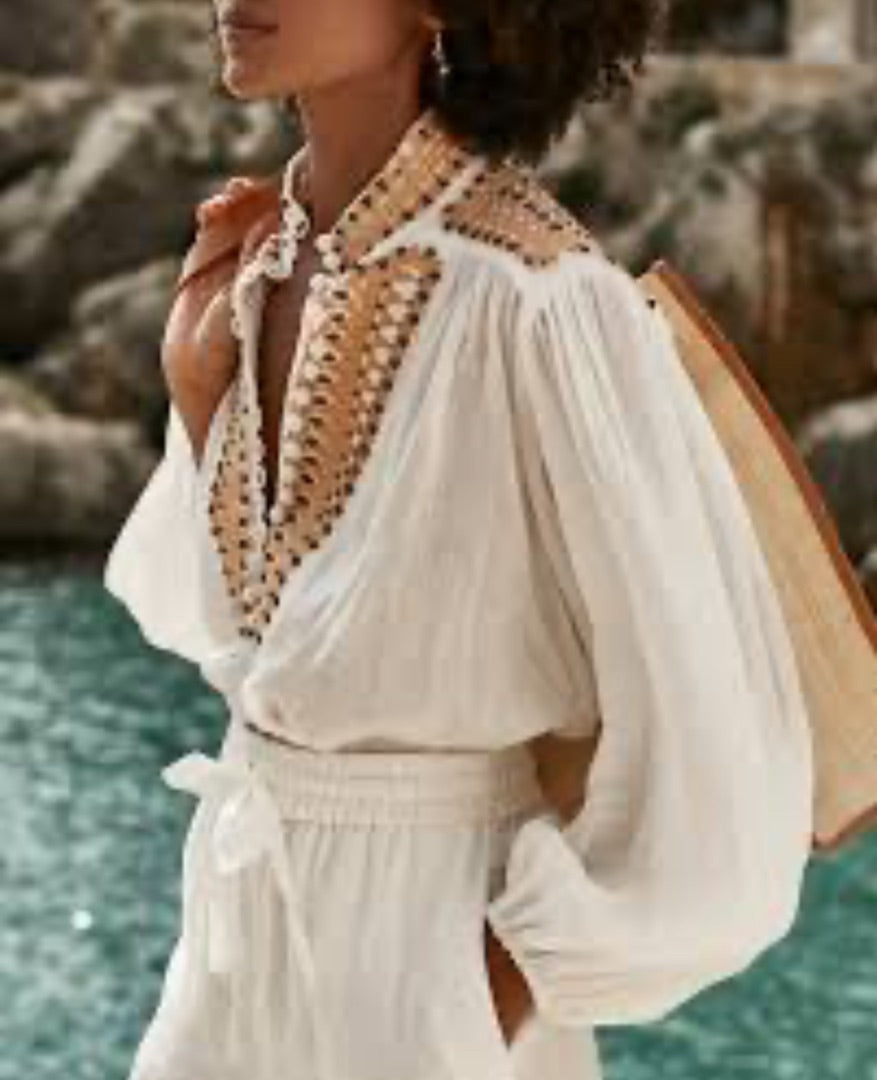 Zimmermann White Beaded tunic, Size 3