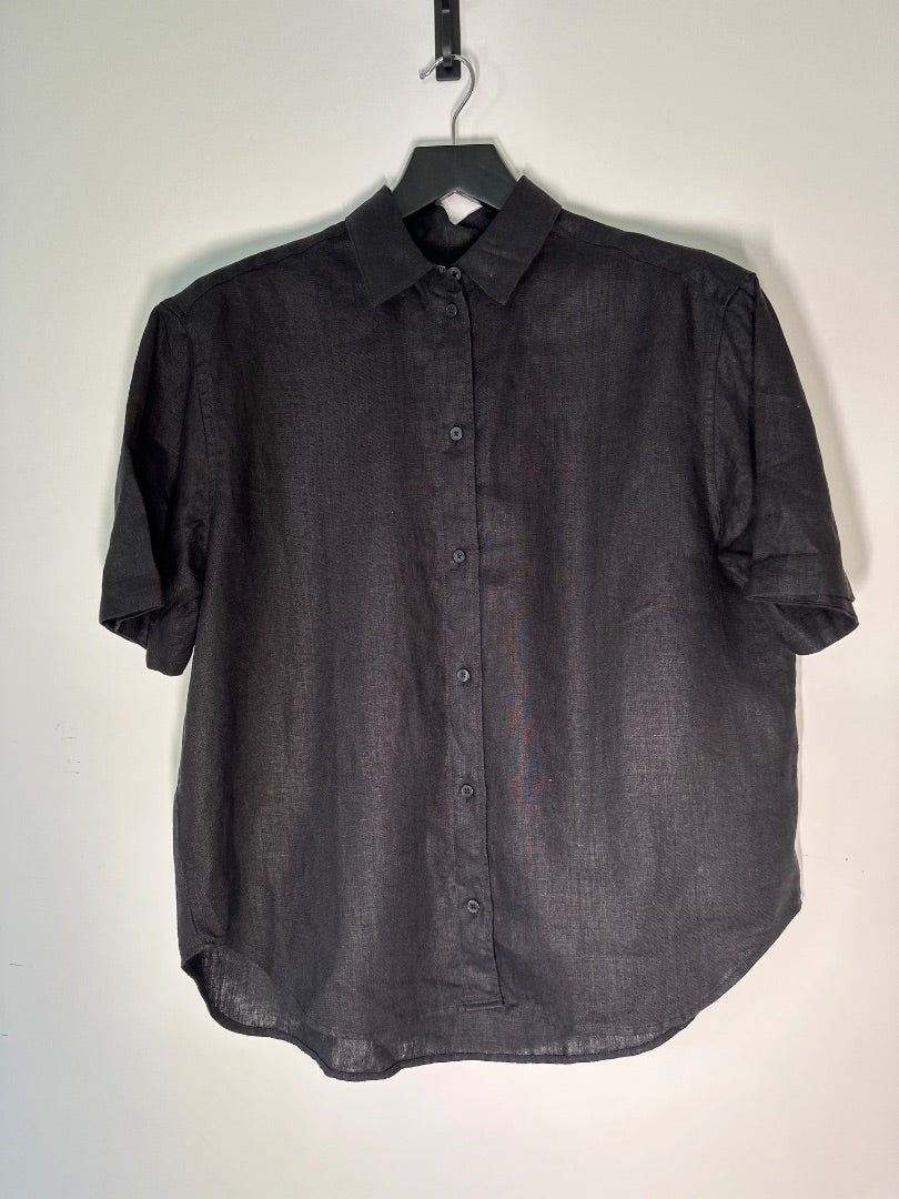 samsoe & samsoe black salarika linen shirt, Size xs