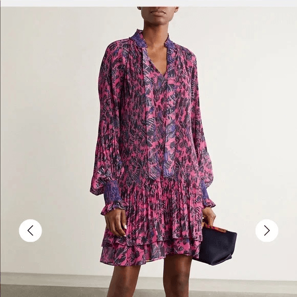 derek lam 10 crosby Pink Plisse drilled dress, Size US2