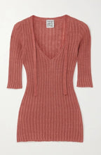 Load image into Gallery viewer, Baserange Rust pink Ribbed top, Size L
