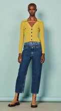 Load image into Gallery viewer, Sandro Celadon Gold button cardigan, Size Medium
