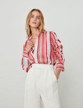Load image into Gallery viewer, WNU red boyfriend stripe shirt, Size 8
