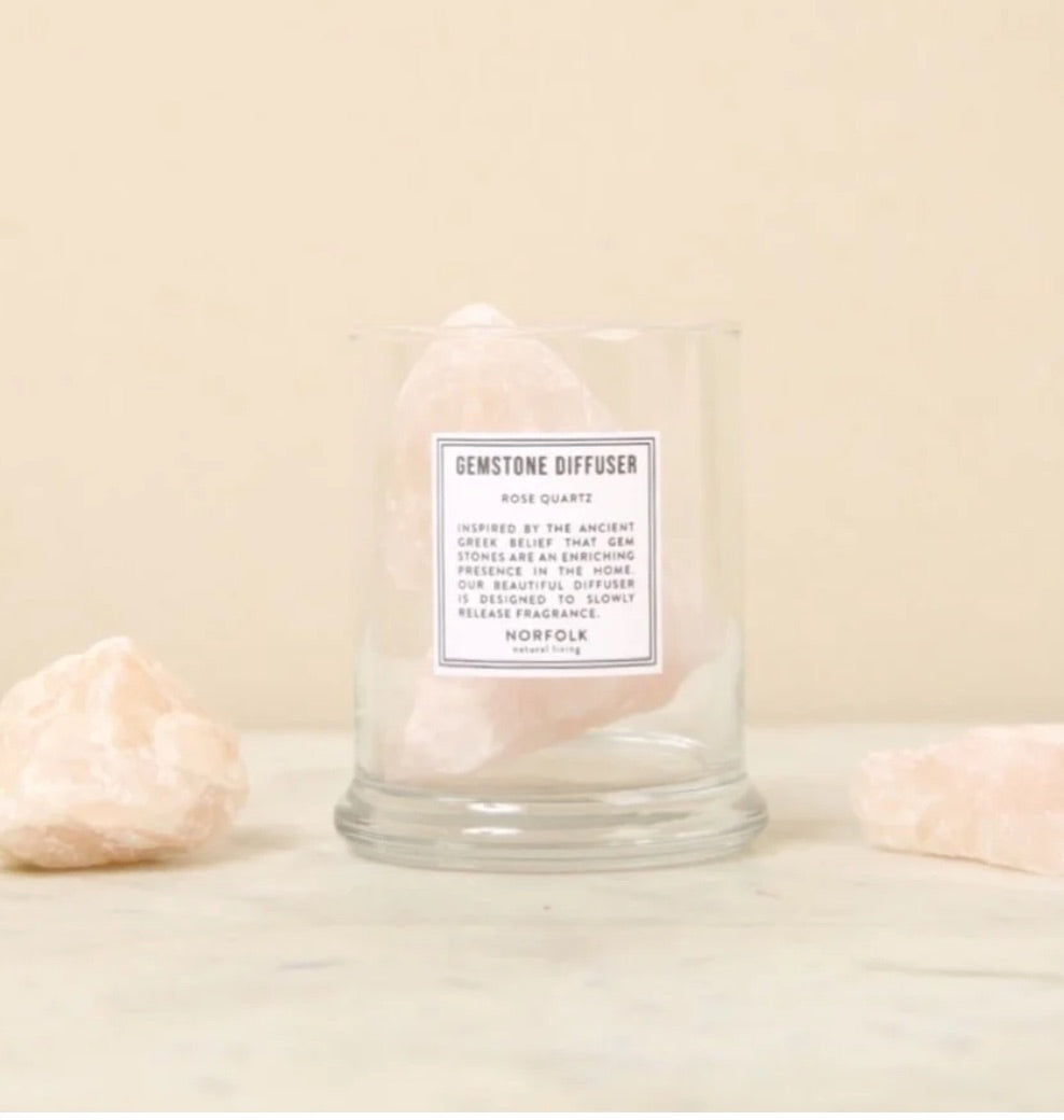 Norfolk Living Pink Rose Quartz gemstone Diffuser, Size