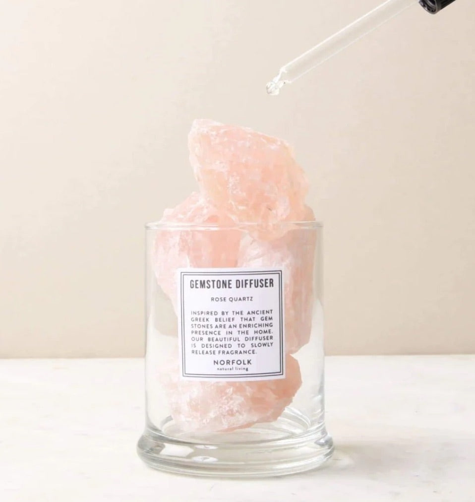 Norfolk Living Pink Rose Quartz gemstone Diffuser, Size