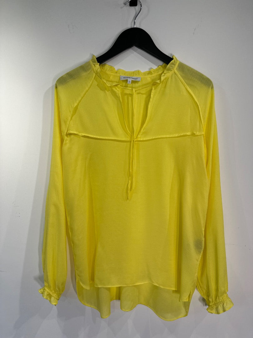 second female yellow kanya peasant blouse, Size small