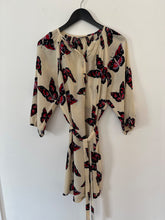 Load image into Gallery viewer, tucker multicoloured silk butterfly dress, Size small
