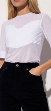 Load image into Gallery viewer, ganni white stitching detail t-shirt, Size xs
