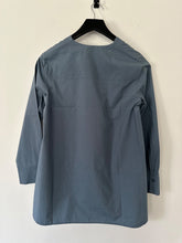 Load image into Gallery viewer, cos petrol blue cotton oversized v neck shirt, Size 34
