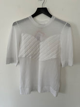 Load image into Gallery viewer, ganni white stitching detail t-shirt, Size xs
