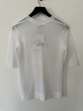 Load image into Gallery viewer, ganni white stitching detail t-shirt, Size xs
