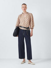 Load image into Gallery viewer, john lewis beige geometric dobby spot top, Size 12

