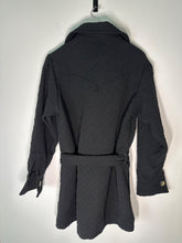 Load image into Gallery viewer, odile collective black Textured belted coat, Size 2
