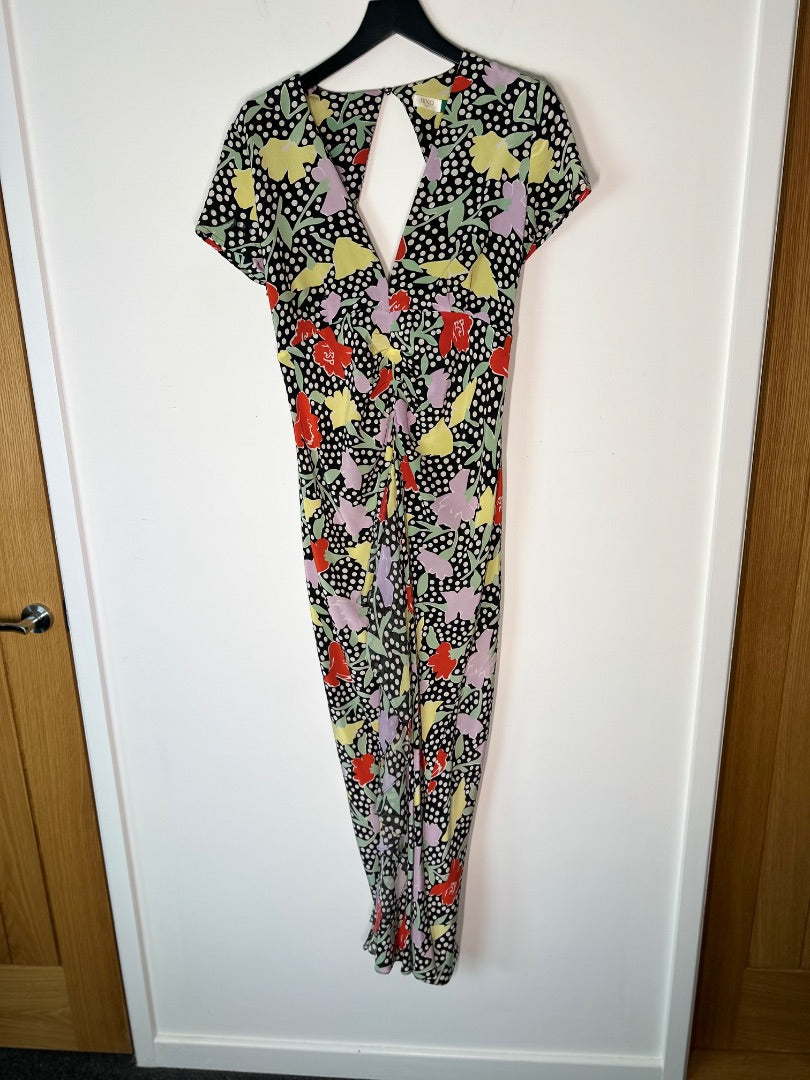 rixo multicoloured rose silk dress, Size large