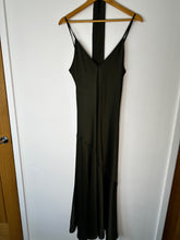 Load image into Gallery viewer, sportmax dark olive silky maxi slip dress, Size 12

