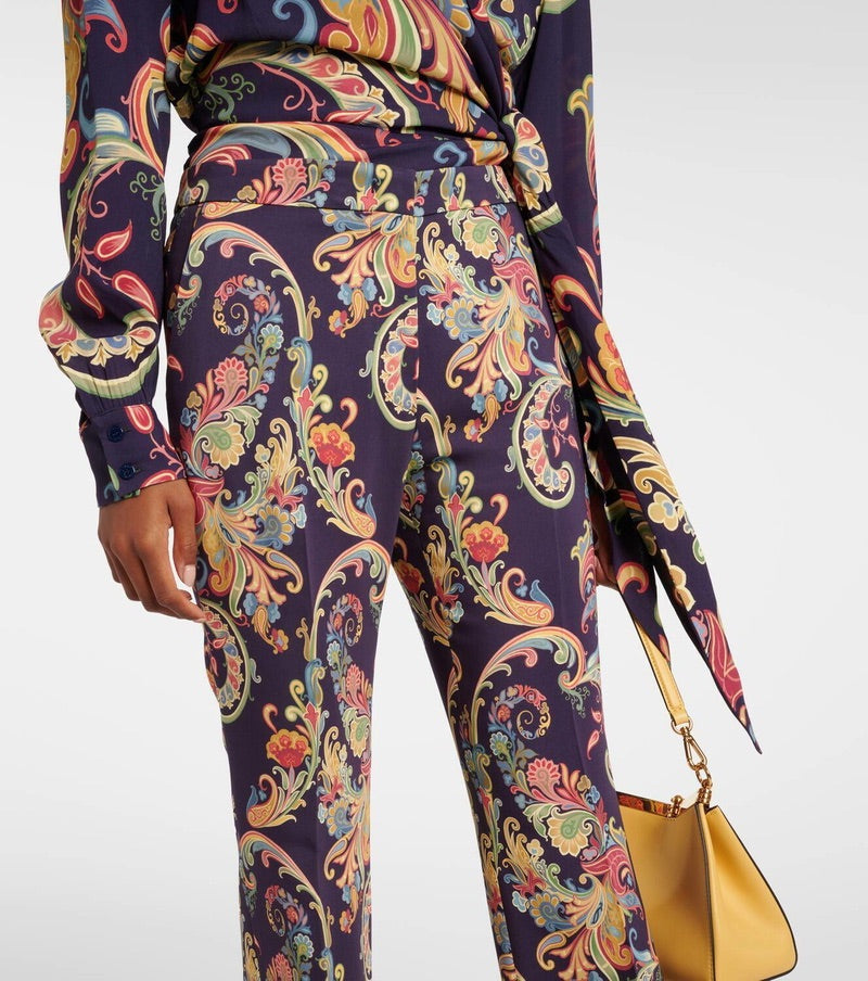 etro multicoloured paisley flared pants, Size 46 - UK 14