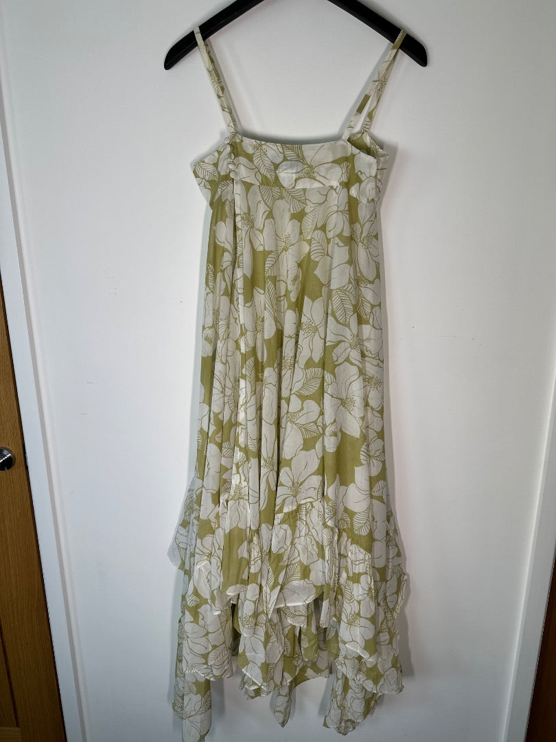 Jaeger Celadon Vintage dress and headscarf, Size 8