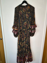 Load image into Gallery viewer, farm rio multicoloured frill sleeve maxi dress, Size medium
