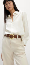 Load image into Gallery viewer, M&amp;S ivory silky shirt, Size 12
