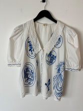 Load image into Gallery viewer, House of Panda white crockery blouse, Size medium
