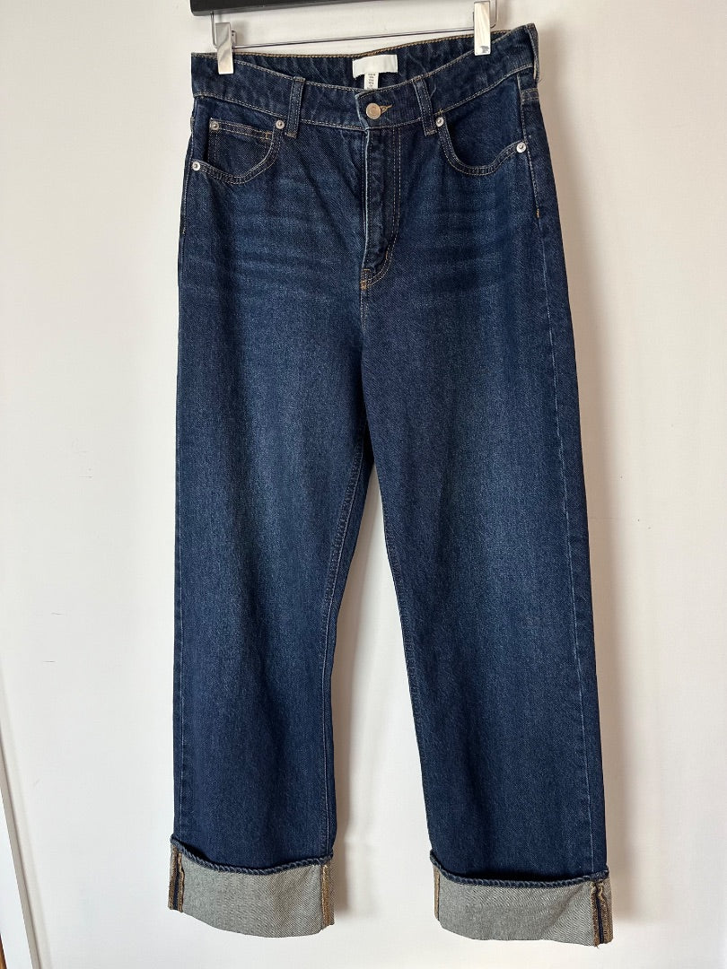 H&M indigo turn up jeans, Size 10