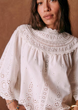 Load image into Gallery viewer, sezane white celestia broderie anglaise top, Size 40
