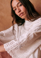 Load image into Gallery viewer, sezane white celestia broderie anglaise top, Size 40
