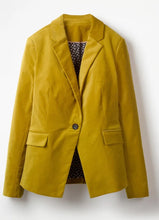 Load image into Gallery viewer, Boden Mustard Velvet suit, Size 12R
