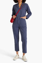 Load image into Gallery viewer, Alex Mill grey herringbone cotton jumpsuit, Size small
