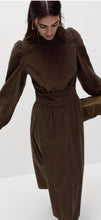 Load image into Gallery viewer, M&amp;S chocolate cord midi dress, Size 10
