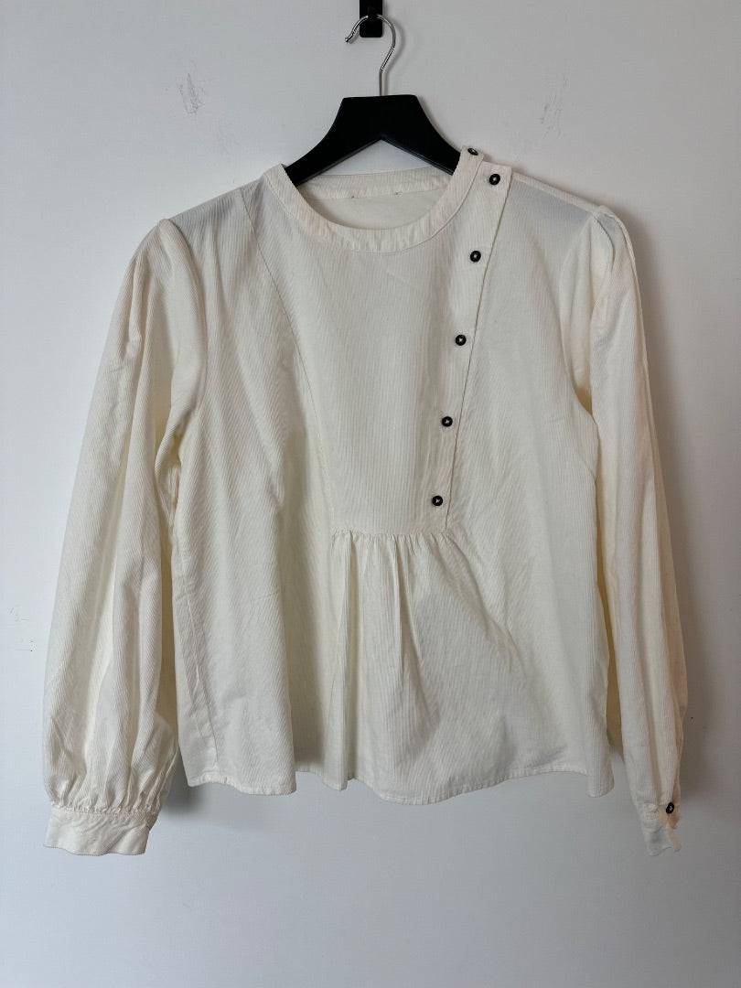 monoprix ecru side button cord top, Size 38