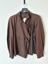 Load image into Gallery viewer, soeur chocolate silk tie shirt, Size 36
