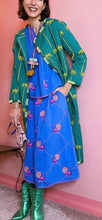 Load image into Gallery viewer, nimo with love pink peacock design midi skirt, Size medium
