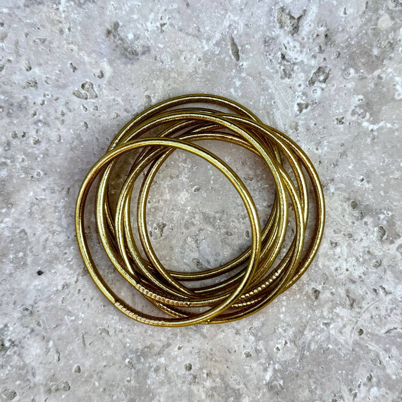Thin Buddhist bangle - antique gold