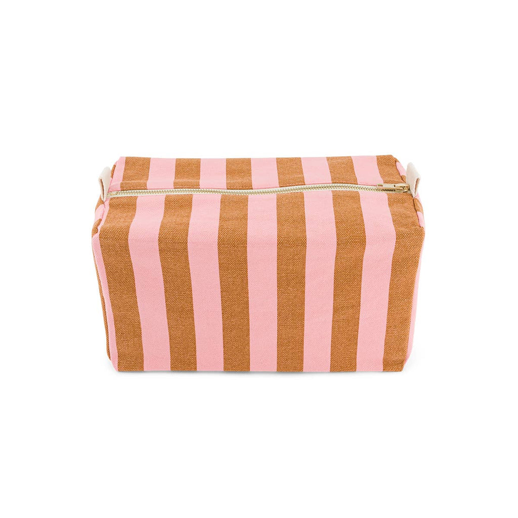 VIC TOILETRY BAG STRPES CARAMEL / STRAWBERRY