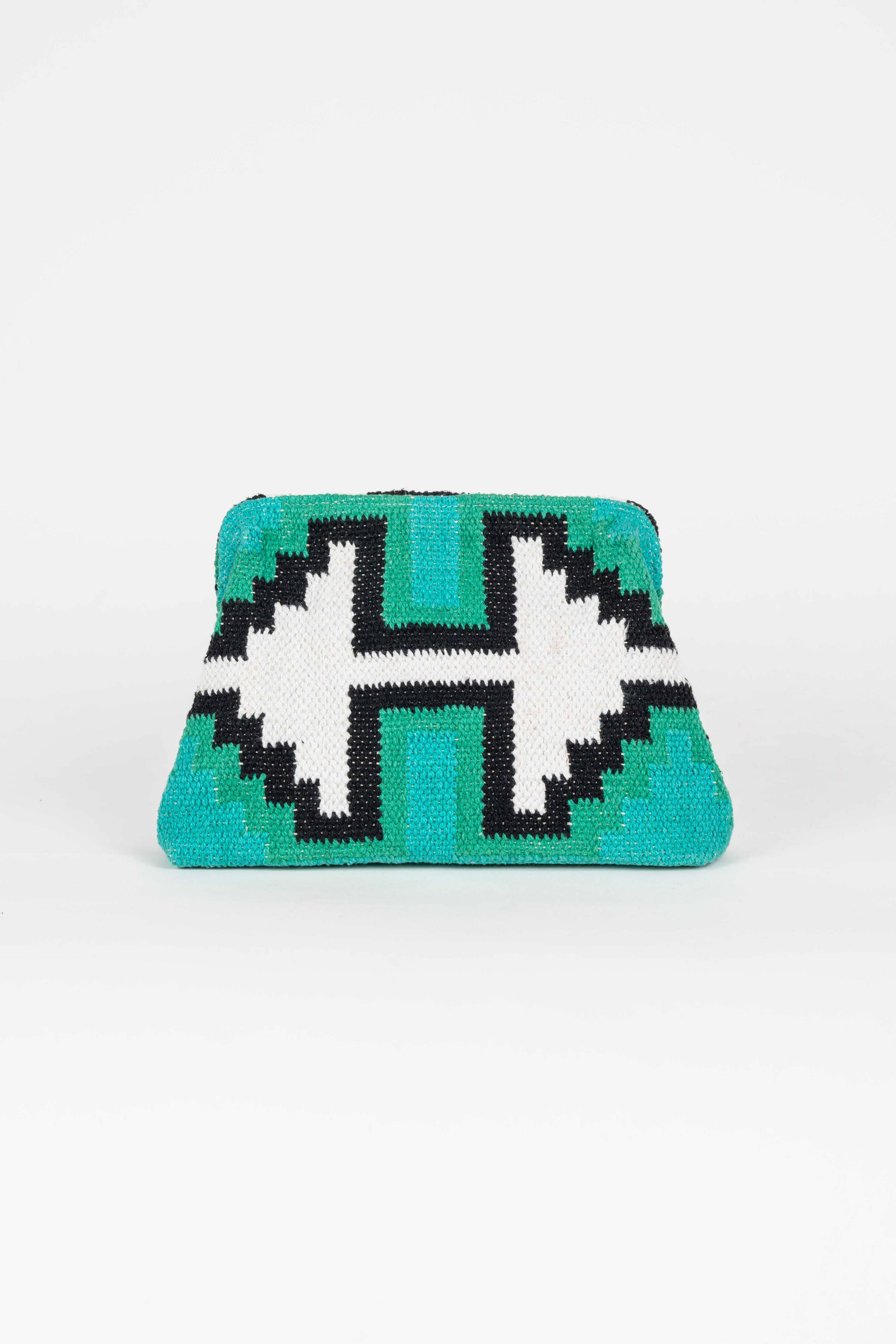 YUCATAN BLUE MULTICOLOR CLUTCH