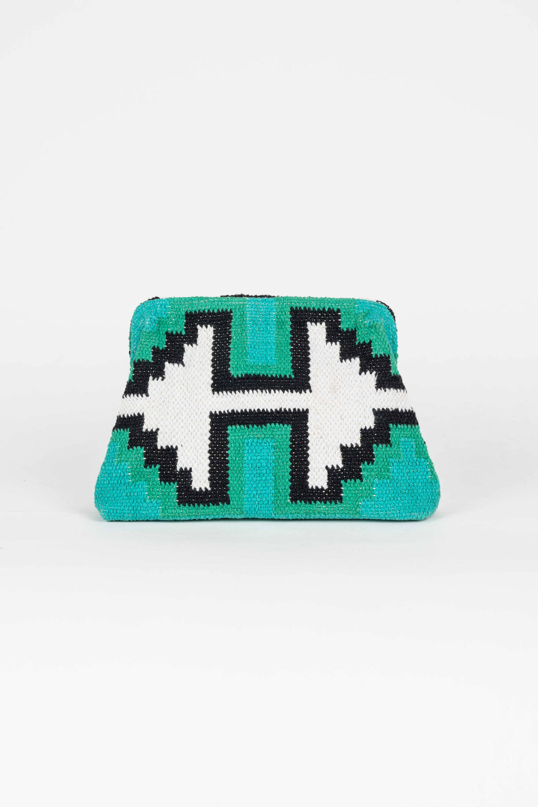 YUCATAN BLUE MULTICOLOR CLUTCH