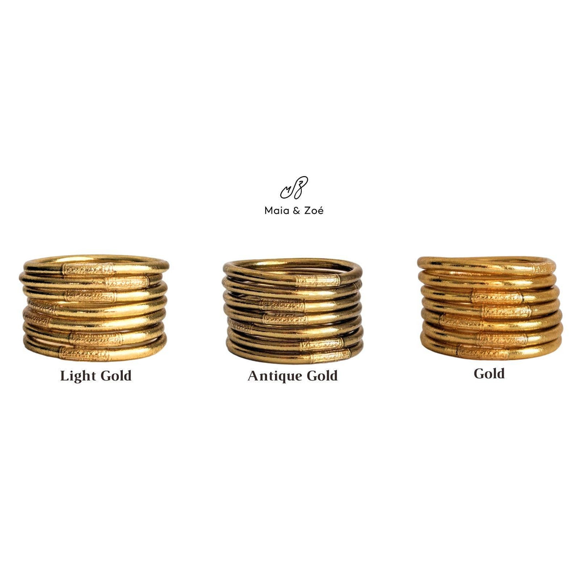 Buddhist bangle bracelet - gold