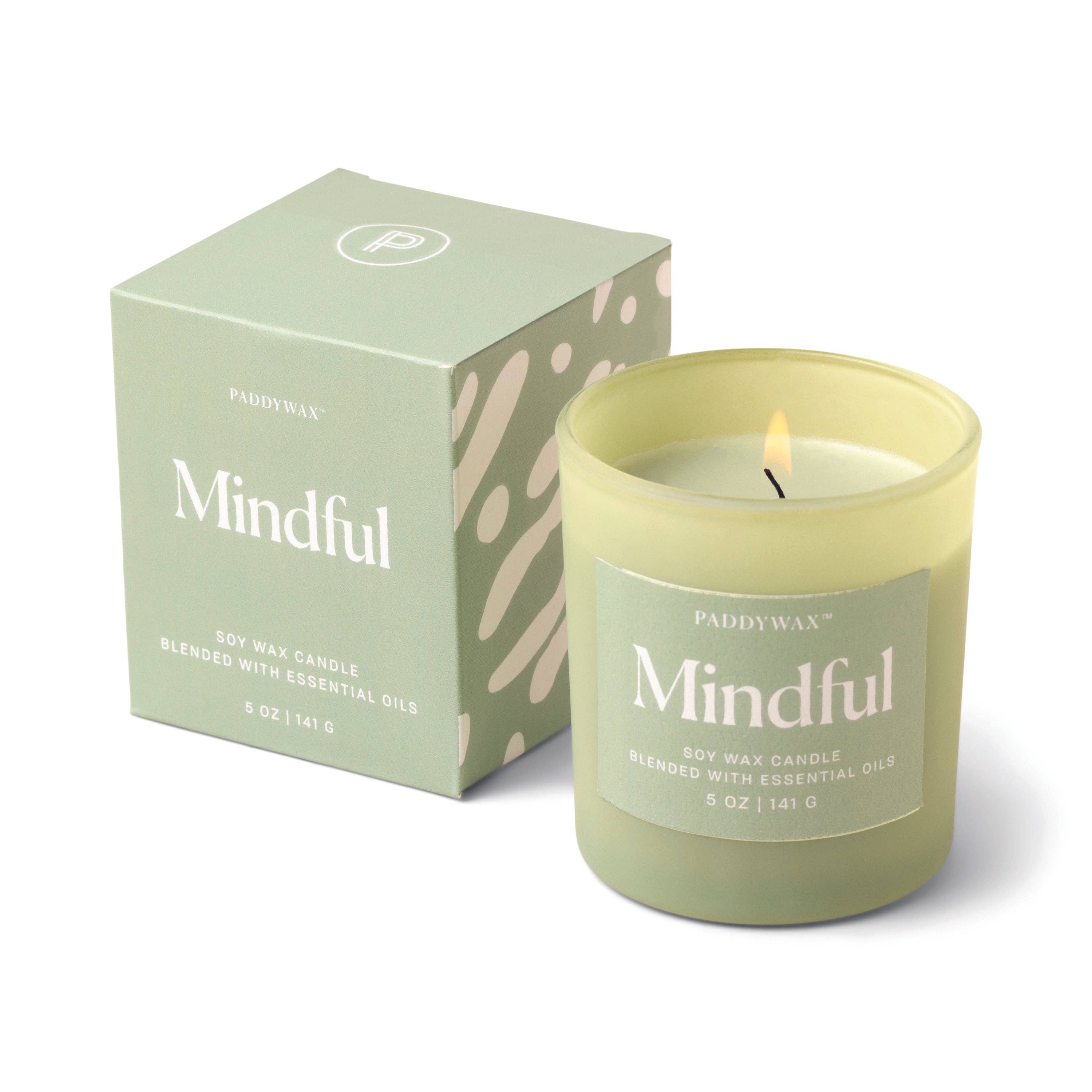 Paddywax Wellness Glass Candle - Green - Mindful