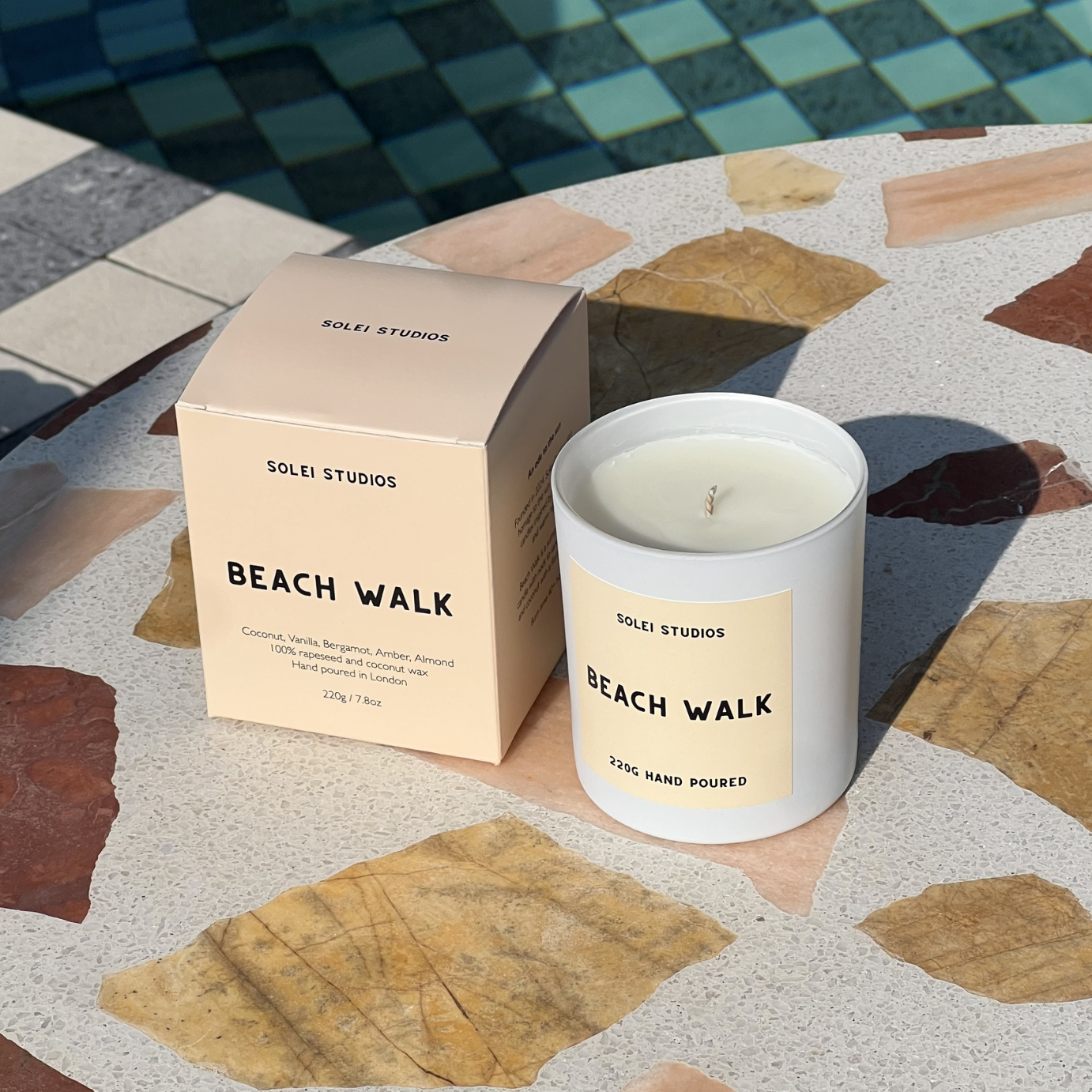 Beach Walk - Coconut & Bergamot - Hand poured - 220g